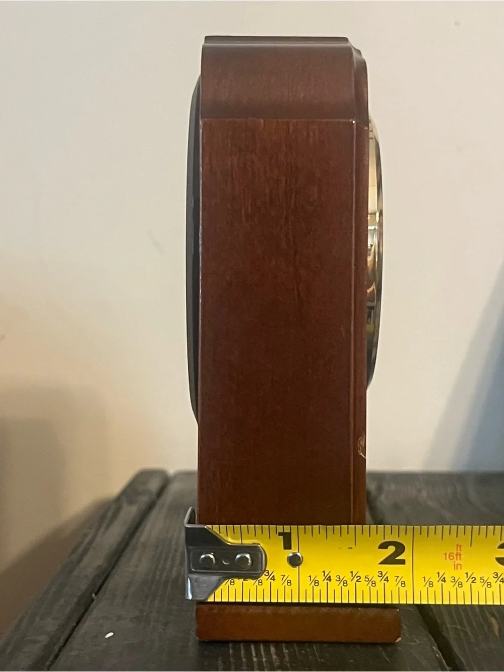 Vtg Seiko wall Mantel clock QXE106BLF quartz wood gold analog heirloom Classic